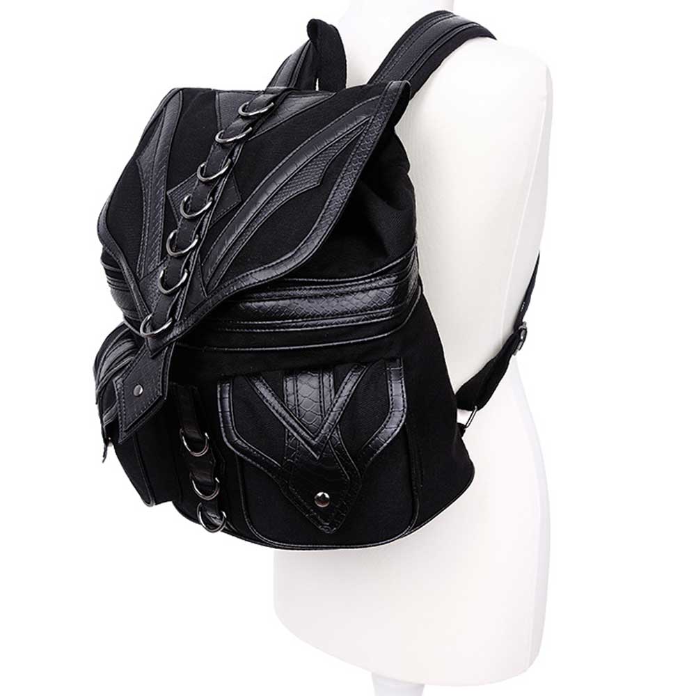 Dragon rugtas met ringen zwart - Grunge Gothic Metal - Restyle